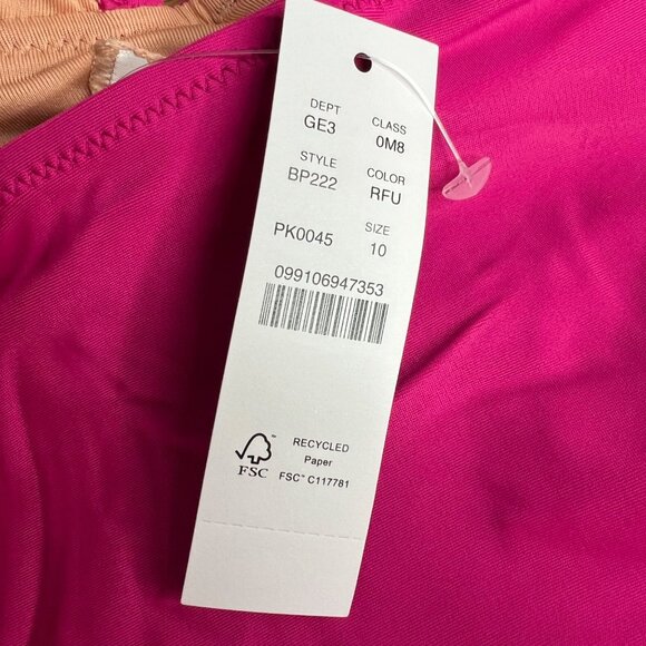 J Crew Ruched One Piece Swimsuit Ruffle V Neck Radiant Fuschia Pink Deep V NWT‎ - Picture 10 of 13